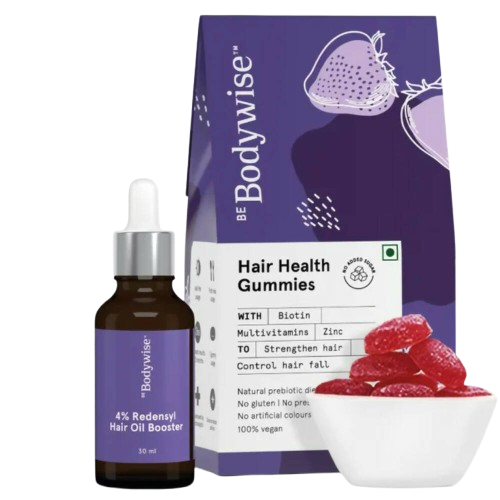 BeBodywise 4% Redensyl Hair Oil Booster and Hair Health Gummies
